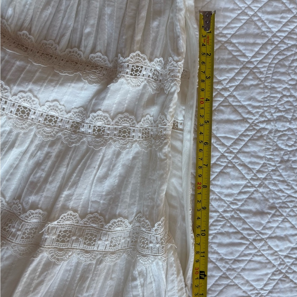 NWT Zimmermann Size 0 Ivory Cotton Lace Dress with Tie Waist - Picture 13 of 16